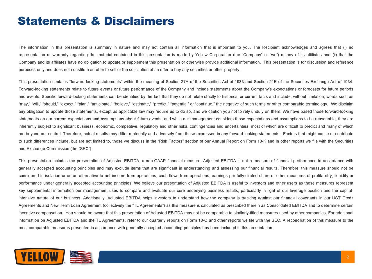 Statements &Disclaimers