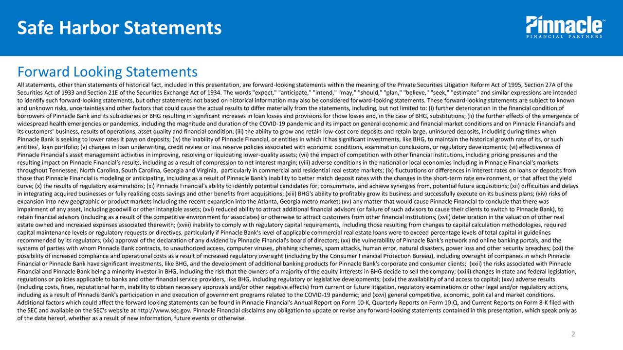 Safe Harbor Statements