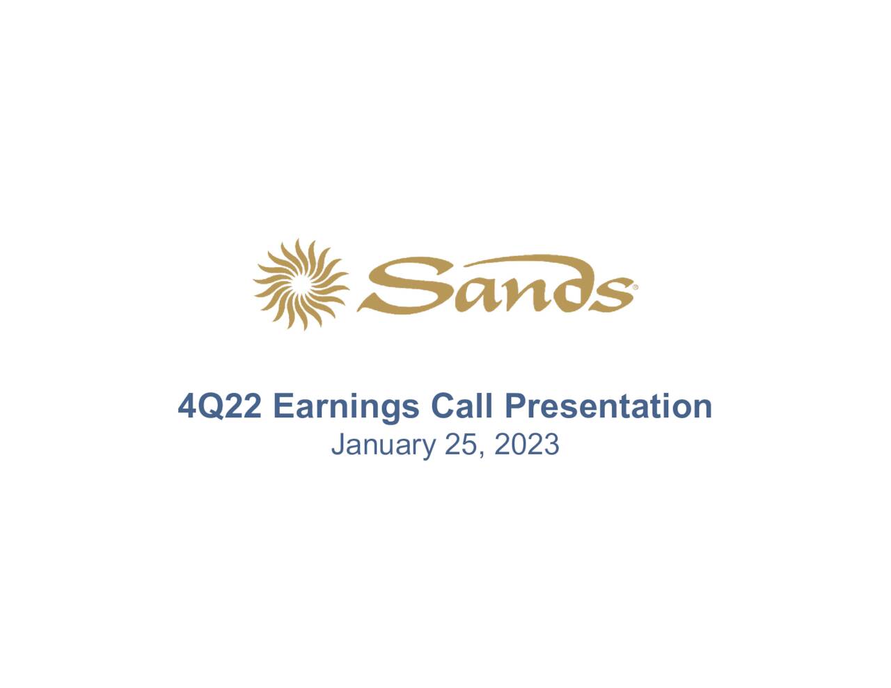 Las Vegas Sands Corp. 2022 Q4 Results Earnings Call Presentation