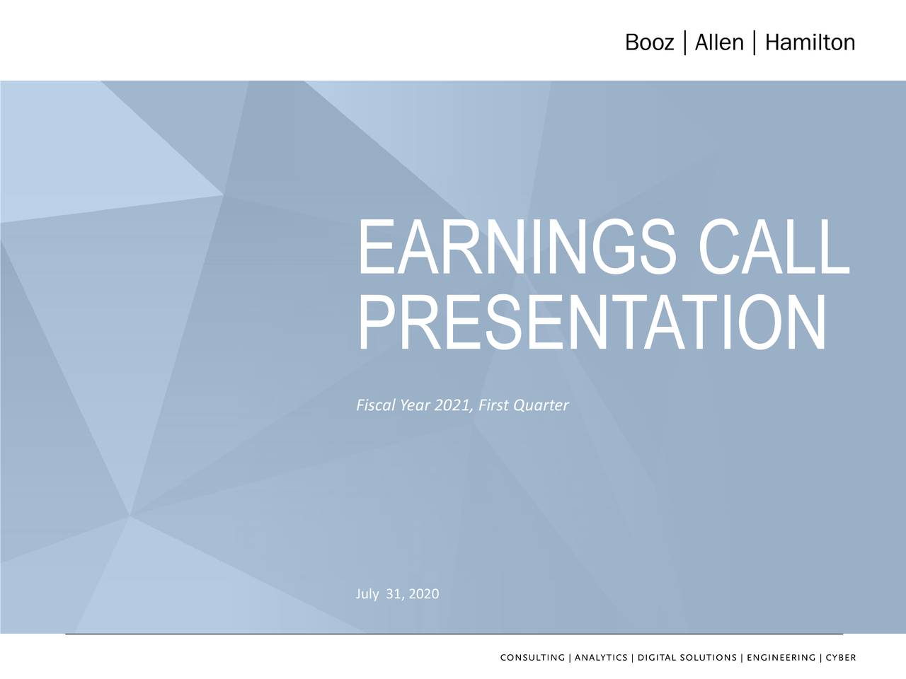 Booz Allen Hamilton Holding Corporation Q1 Results Earnings Call Presentation Nyse Bah Seeking Alpha