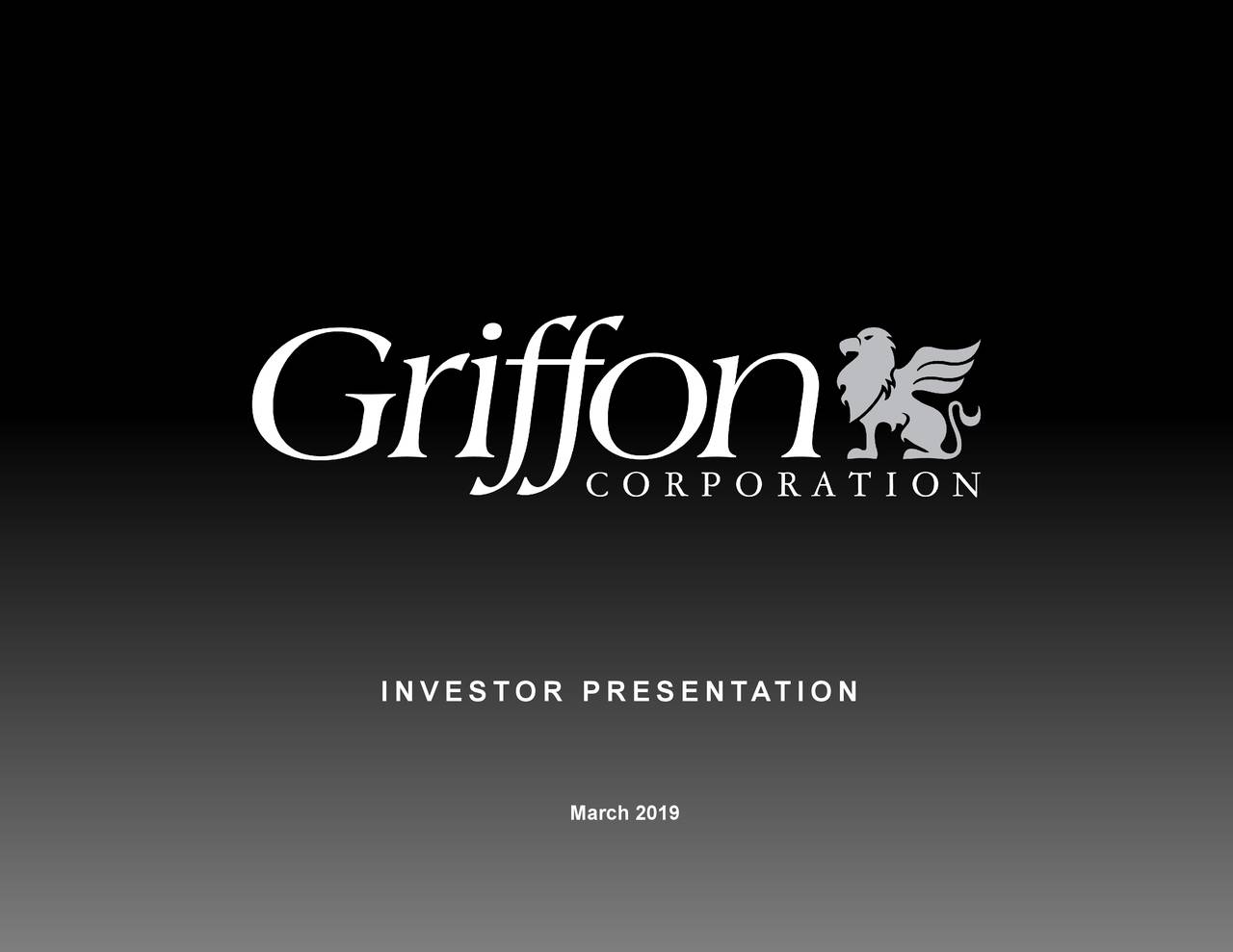 Griffon Corporation (GFF) Presents At Sidoti & Company's Spring 2019