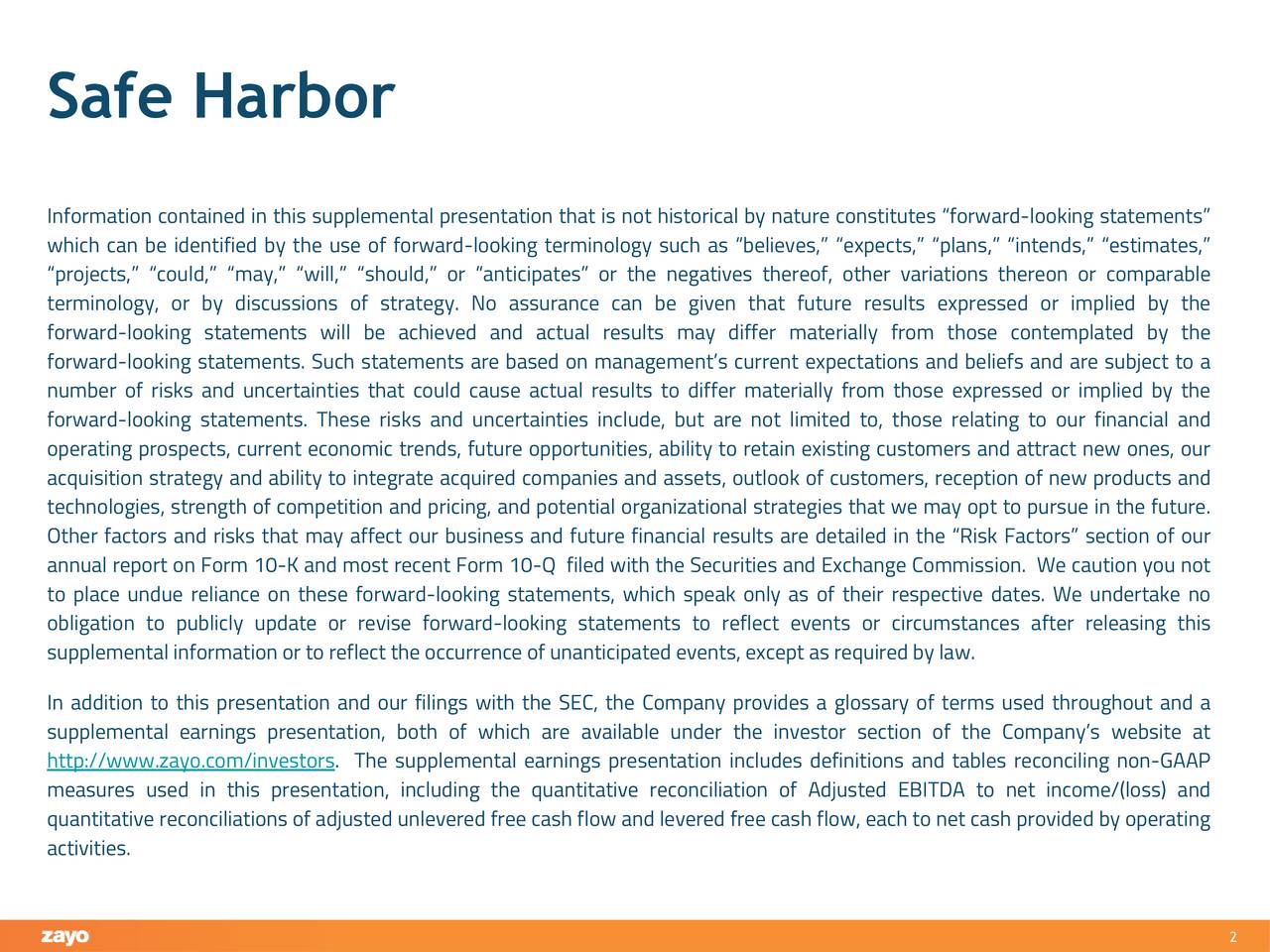 Safe Harbor