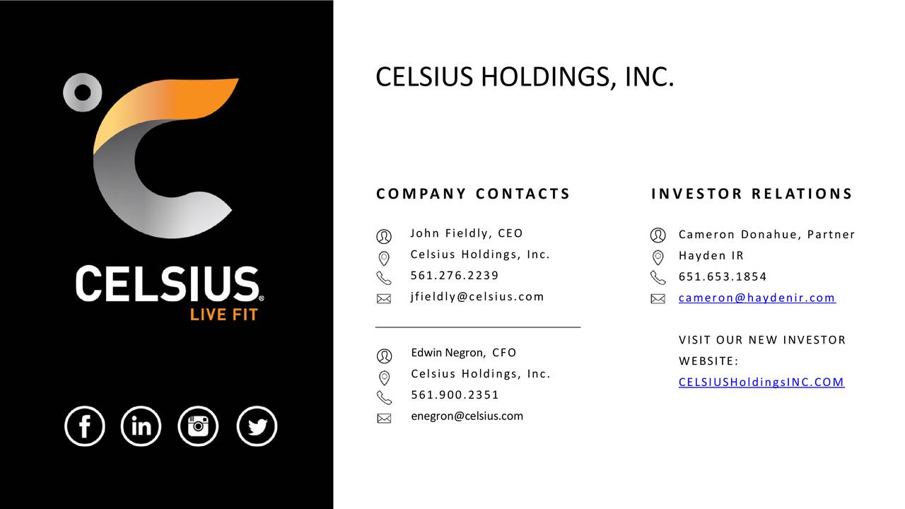Celsius (CELH) Investor Presentation Slideshow (NASDAQCELH
