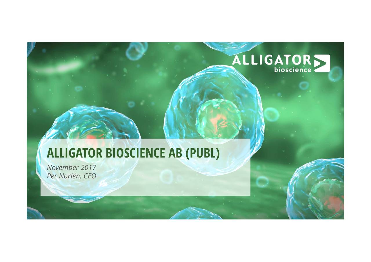 Alligator Bioscience (ALLGF) Presents at The Redeye Life Science
