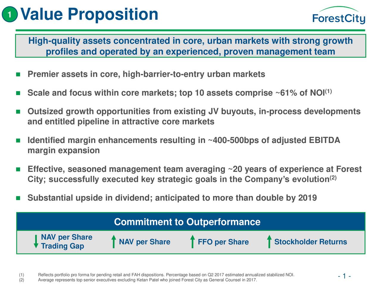 Forest City Realty Trust, Inc. Cl B 2017 Q2 Results Earnings Call