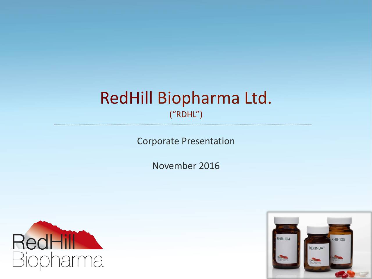 Redhill Biopharma (RDHL) Investor Presentation - Slideshow (NASDAQ:RDHL ...