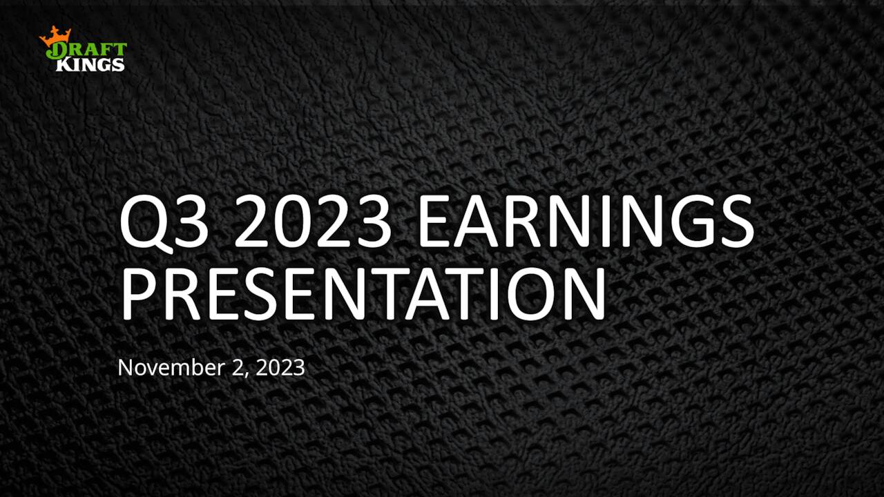 DraftKings Inc. 2023 Q3 Results Earnings Call Presentation (NASDAQ