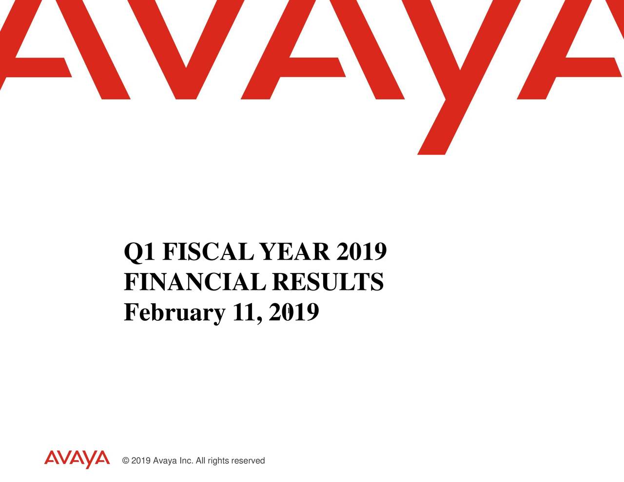 Q1 FISCALYEAR 2019