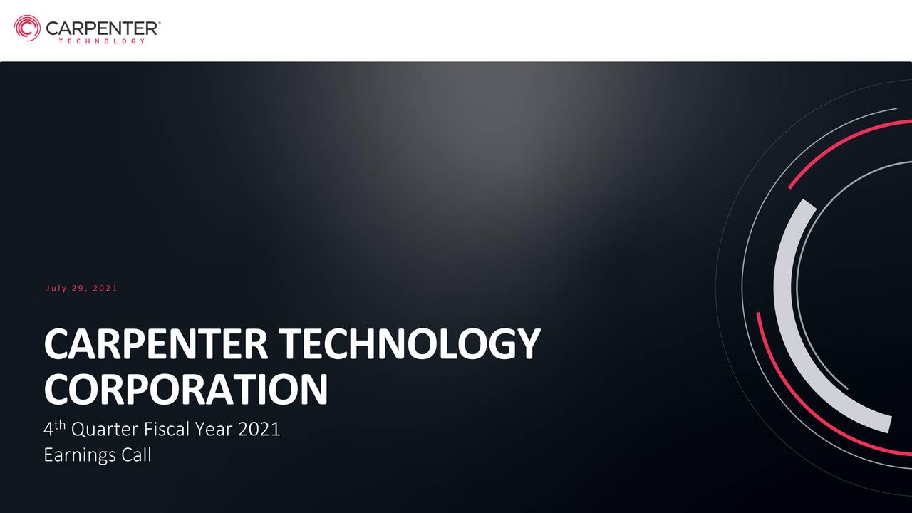 Carpenter Technology Corporation 2021 Q4 Results Earnings Call Presentation Nyse Crs Seeking Alpha