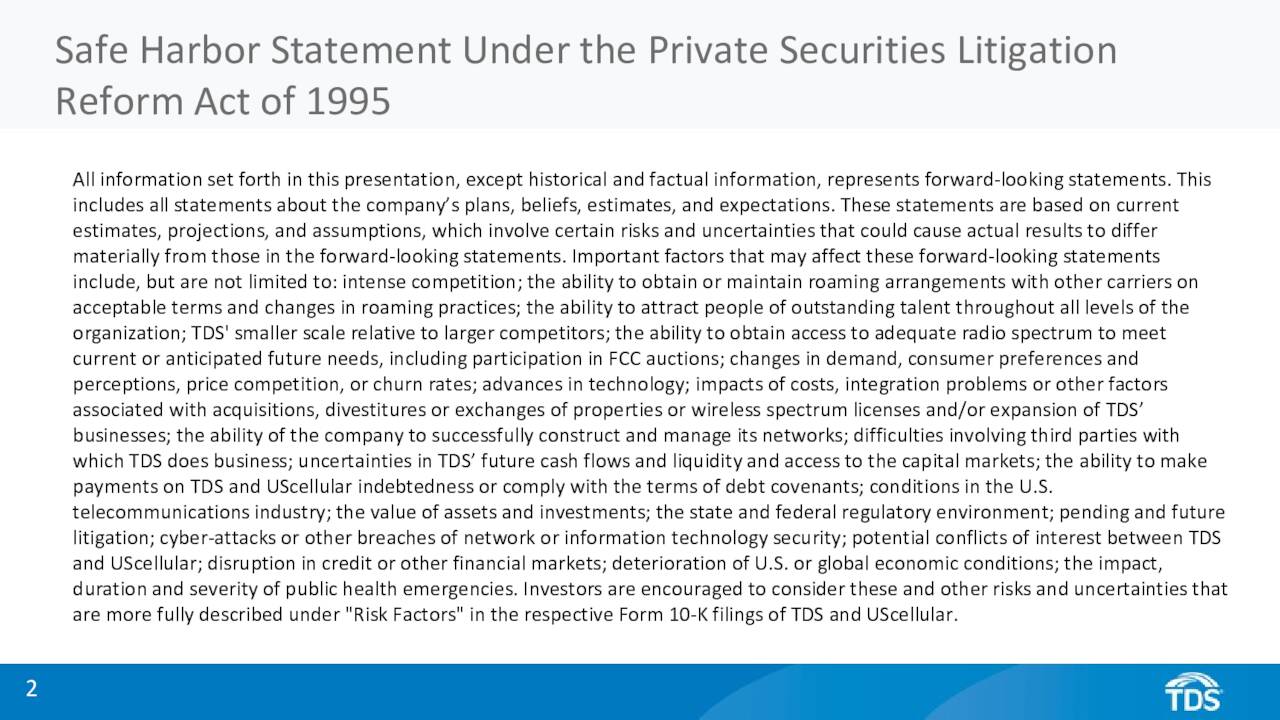 Safe	Harbor	Statement	Under	the	Private	Securities	Litigation