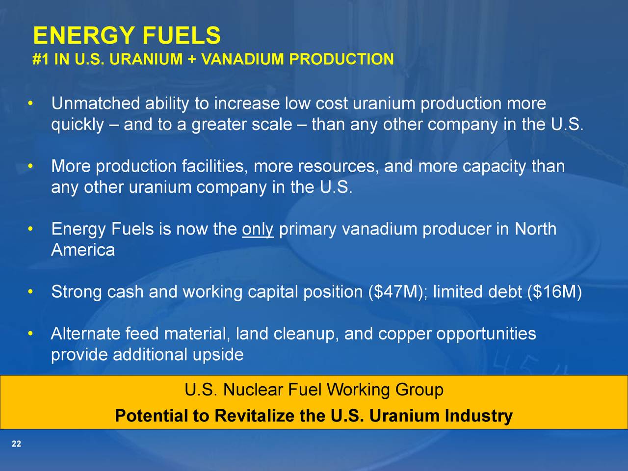 Energy Fuels (UUUU) Investor Presentation Slideshow Energy Fuels