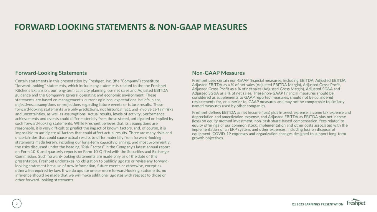 FORWARD LOOKING STATEMENTS & NON-GAAP MEASURES