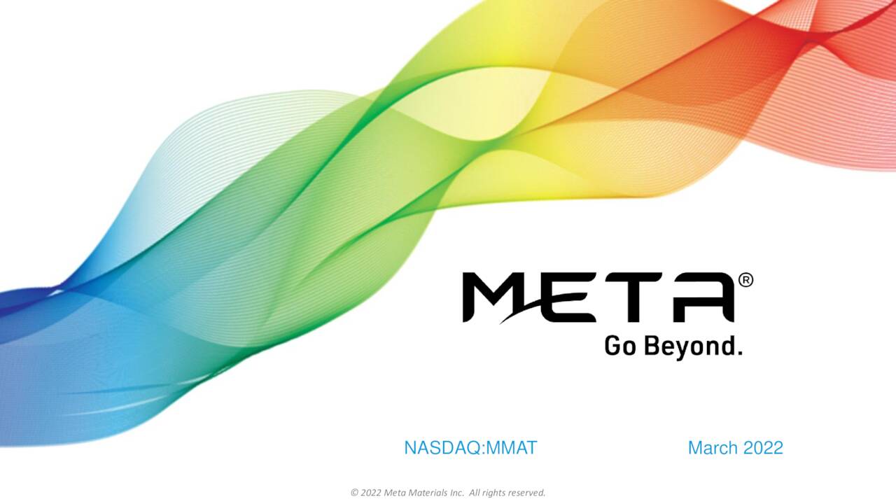 Meta Materials Inc. 2021 Q4 Results Earnings Call Presentation
