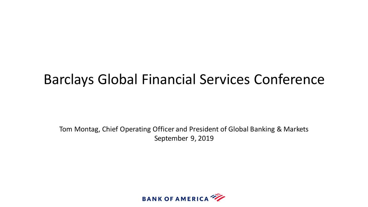 Bank of America (BAC) Presents At Barclays Global Financial Services