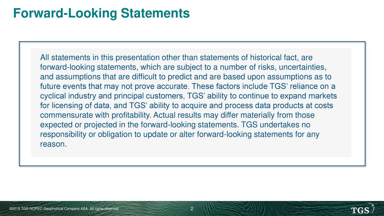 TGS Nopec Geophysical Company 2017 Q4 Results Earnings Call Slides