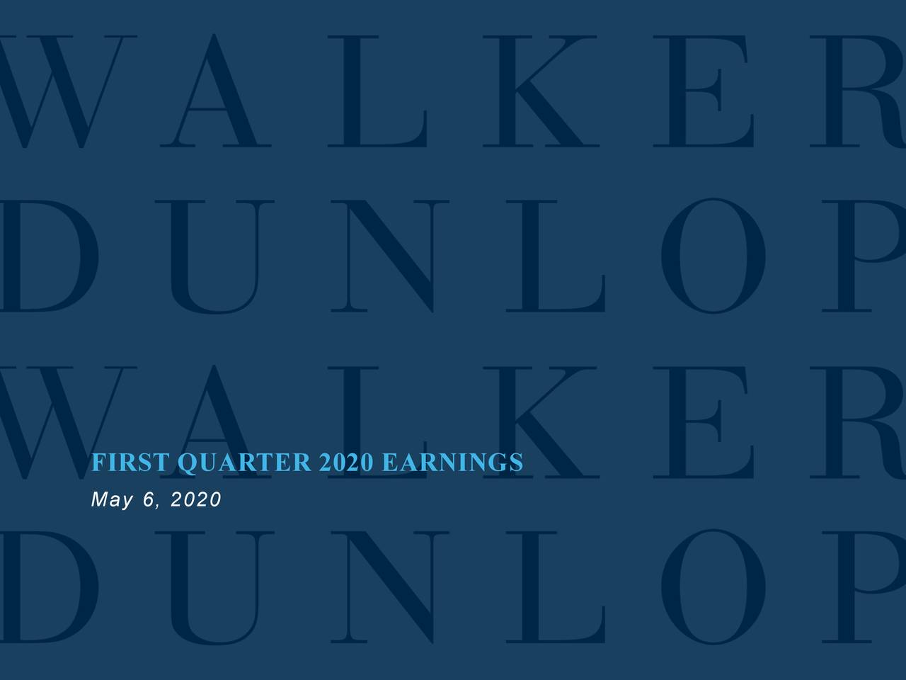FIRST QUARTER 2020 EARNINGS