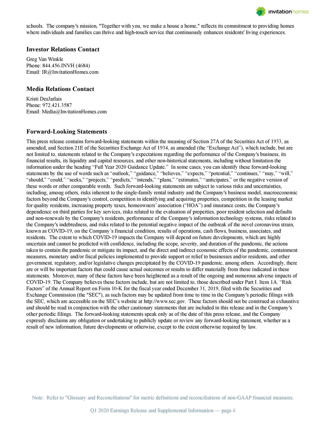 Invitation Homes Inc. 2020 Q1 Results Earnings Call Presentation