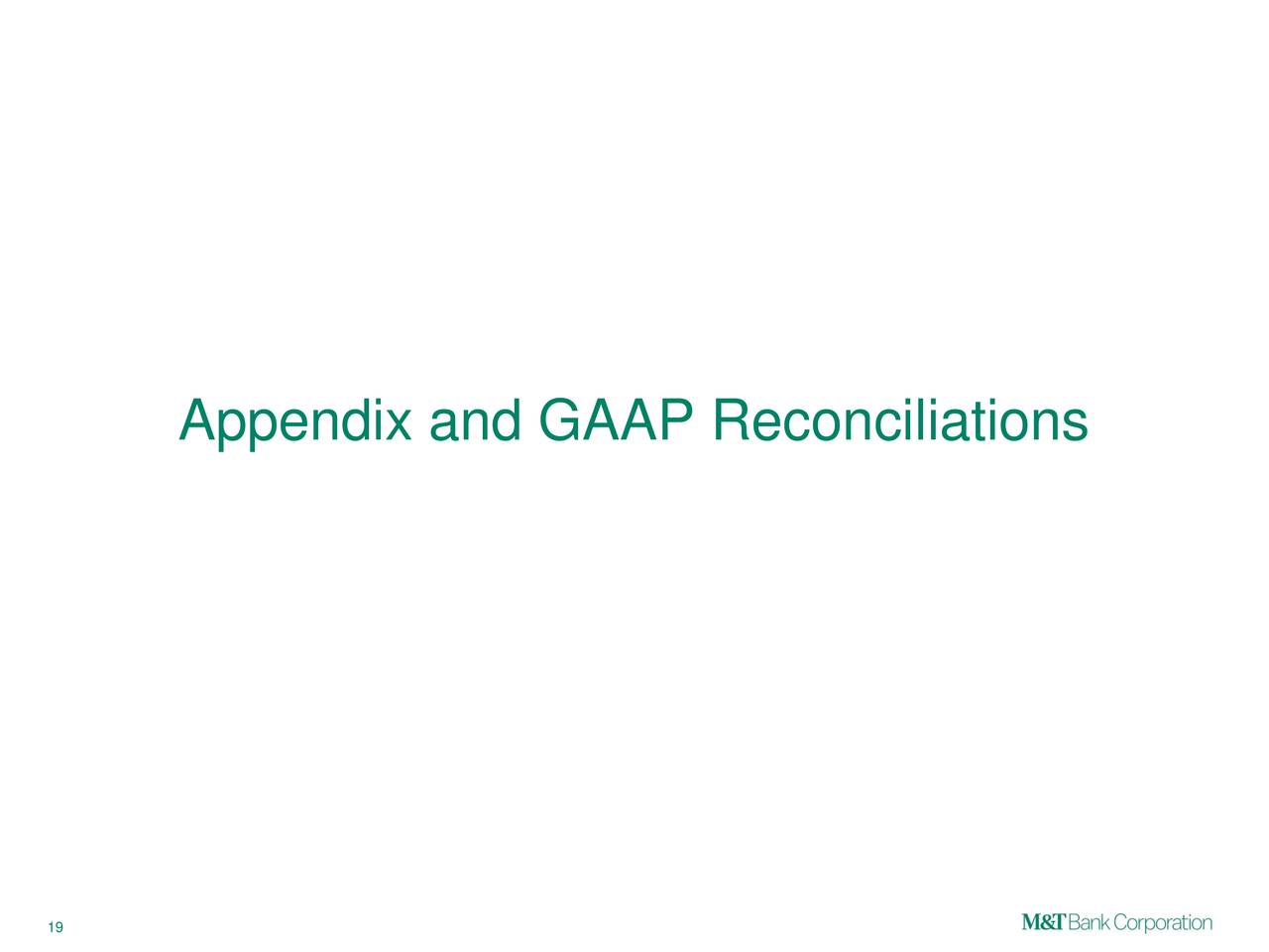 Appendix and GAAP Reconciliations