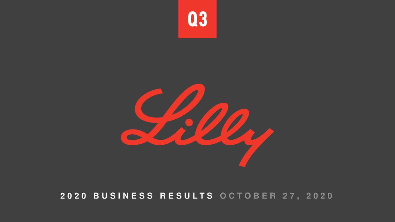 Eli Lilly and Company 2020 Q3 Results Earnings Call Presentation
