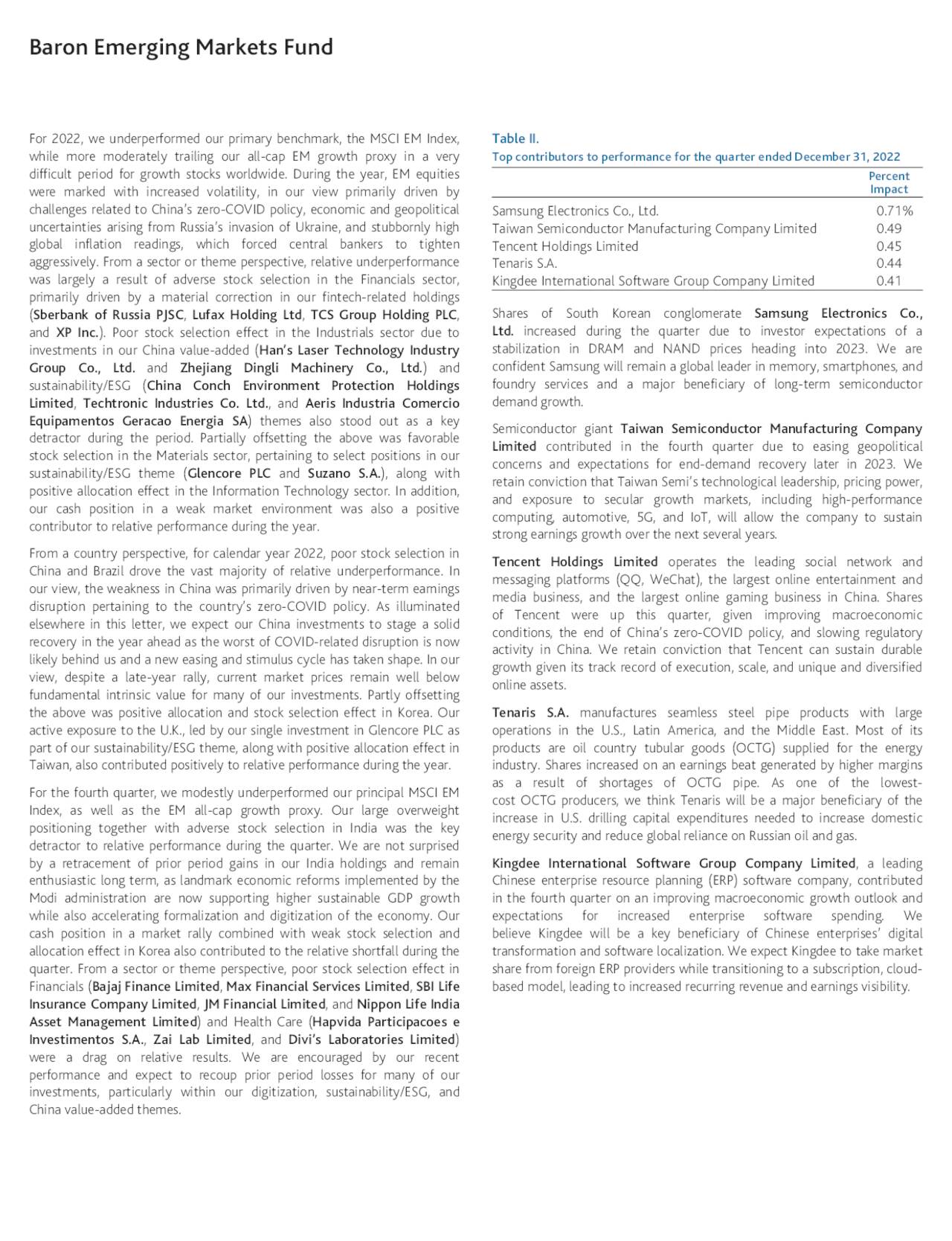 Baron Emerging Markets Fund