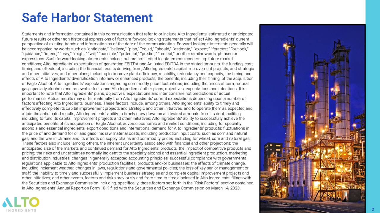 Safe Harbor Statement