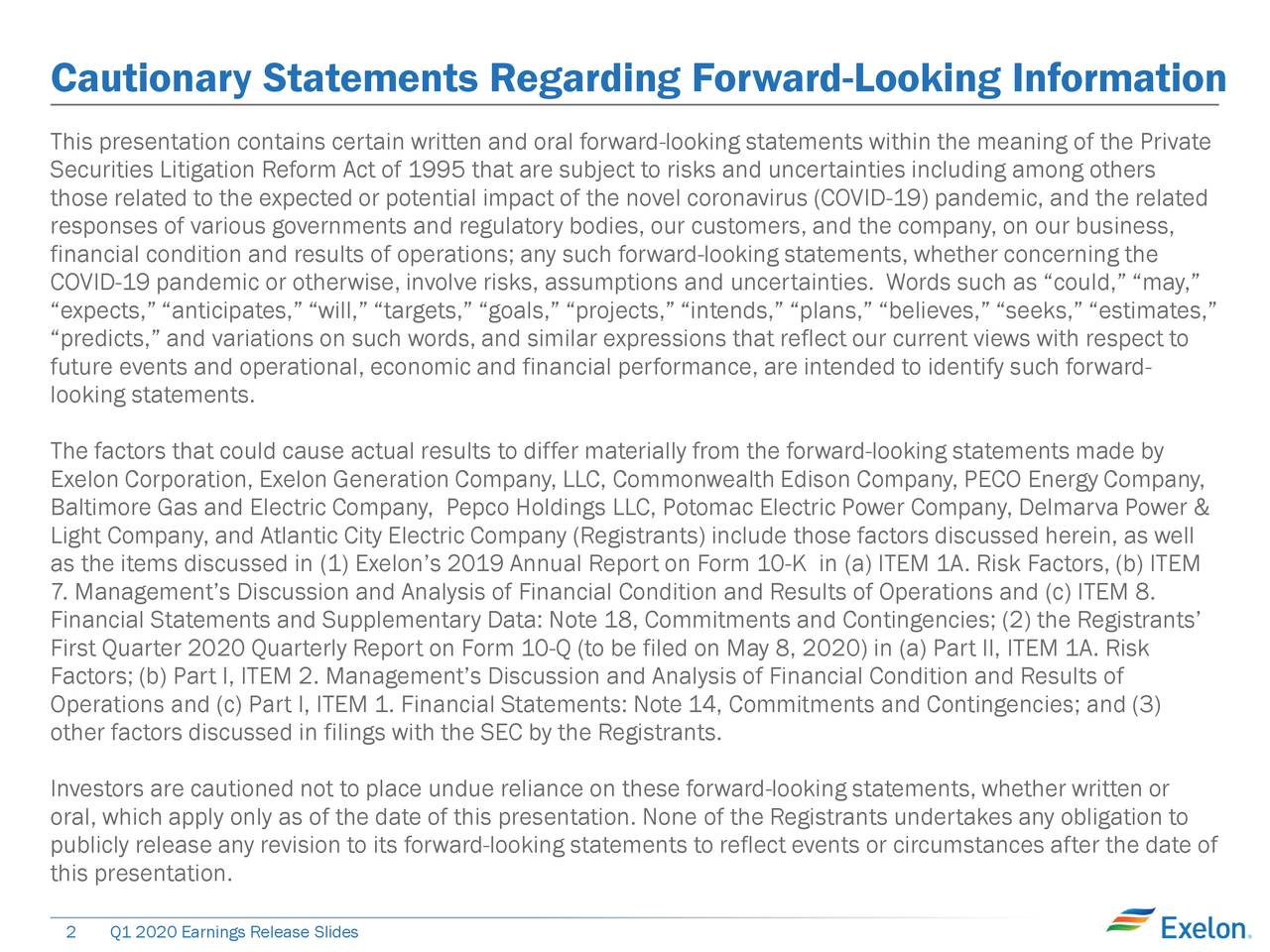 Cautionary Statements Regarding Forward-Looking Information