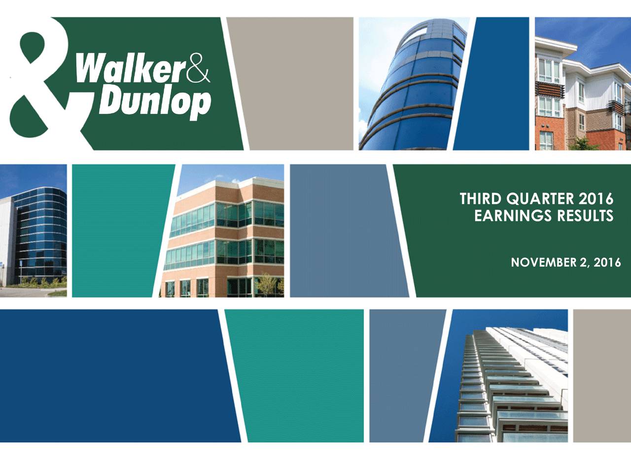 Walker & Dunlop, Inc. 2016 Q3 Results Earnings Call Slides (NYSEWD