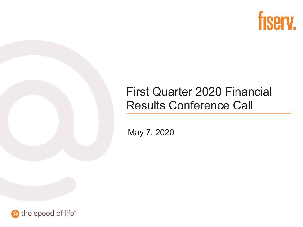 First Quarter 2020 Financial