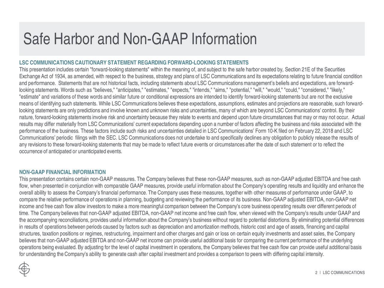 Safe Harbor and Non-GAAP Information