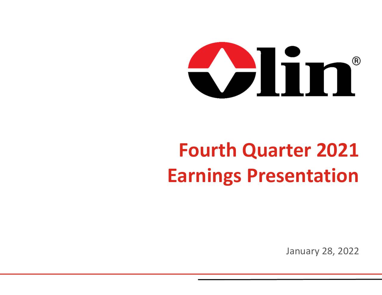 Olin Corporation 2021 Q4 Results Earnings Call Presentation (NYSE