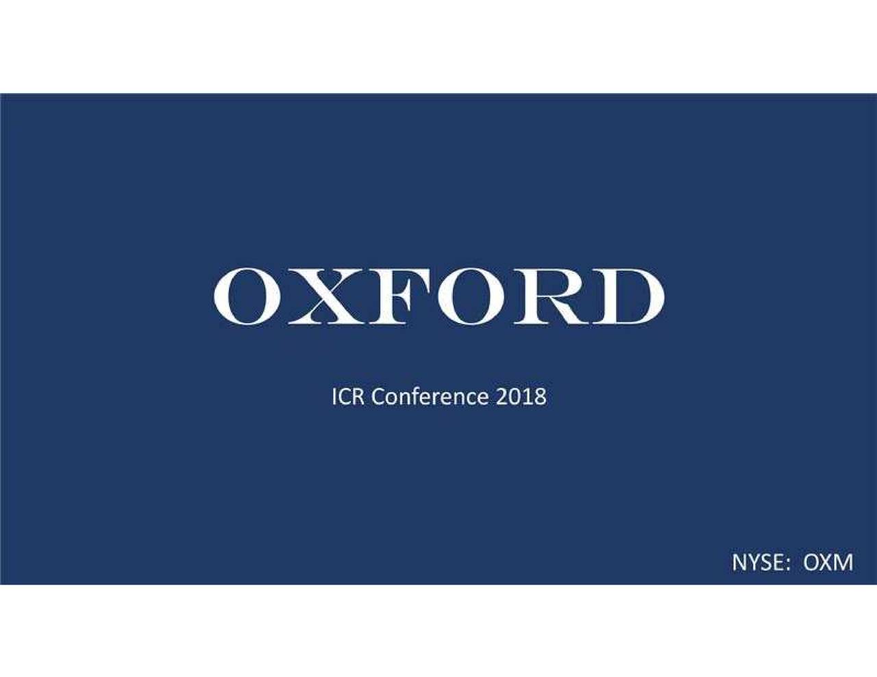 Oxford Industries (OXM) Presents At 20th Annual ICR Investor Conference