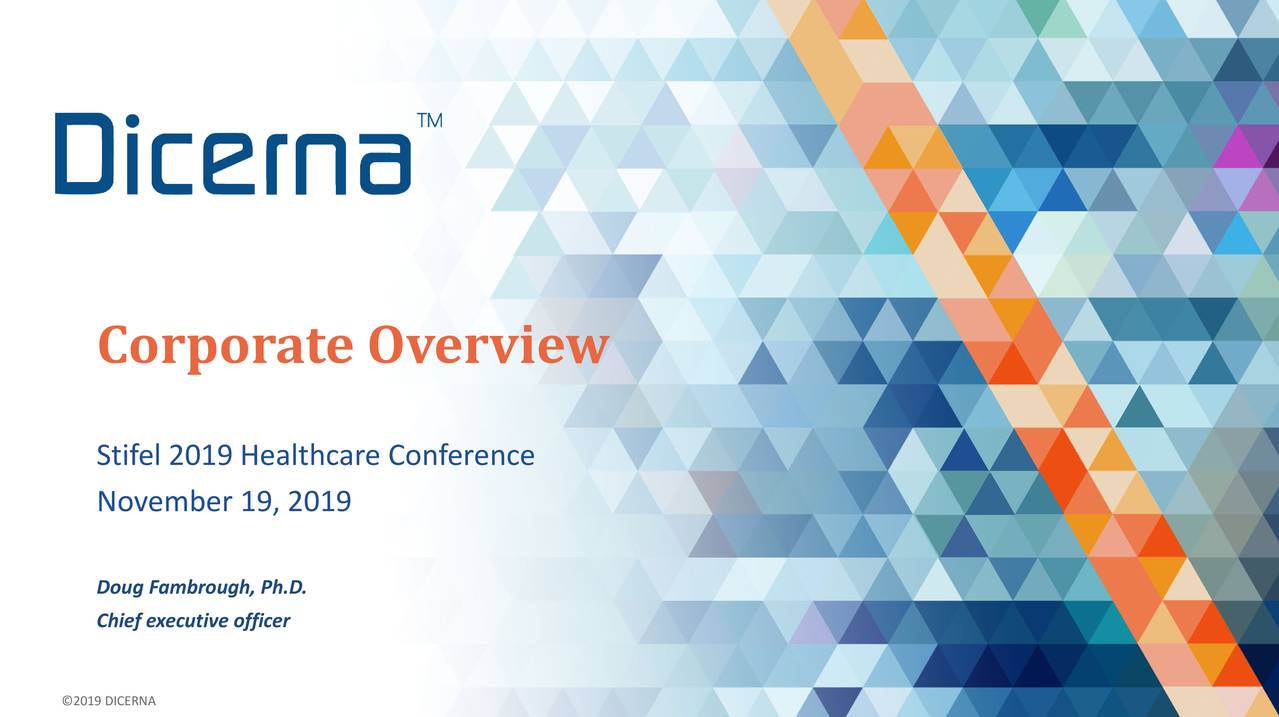 Dicerna Pharmaceuticals (DRNA) Presents At Stifel Healthcare Conference