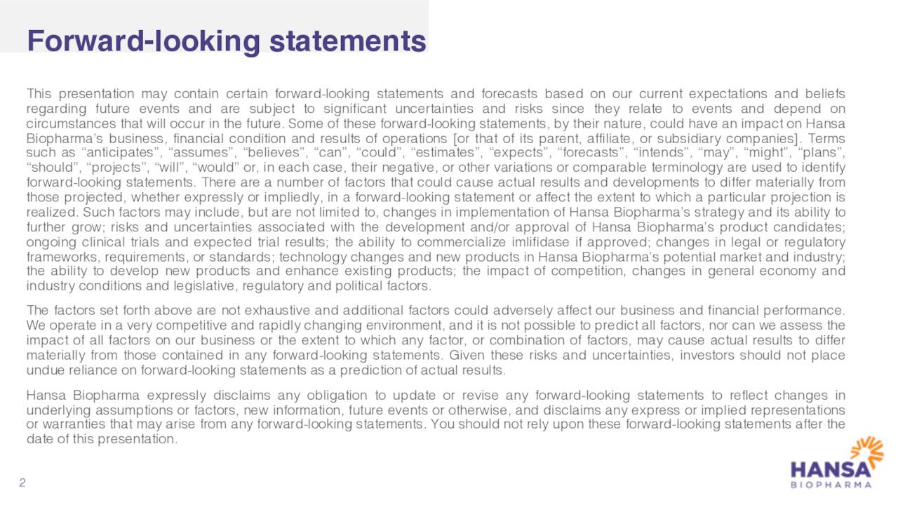 Forward-looking statements