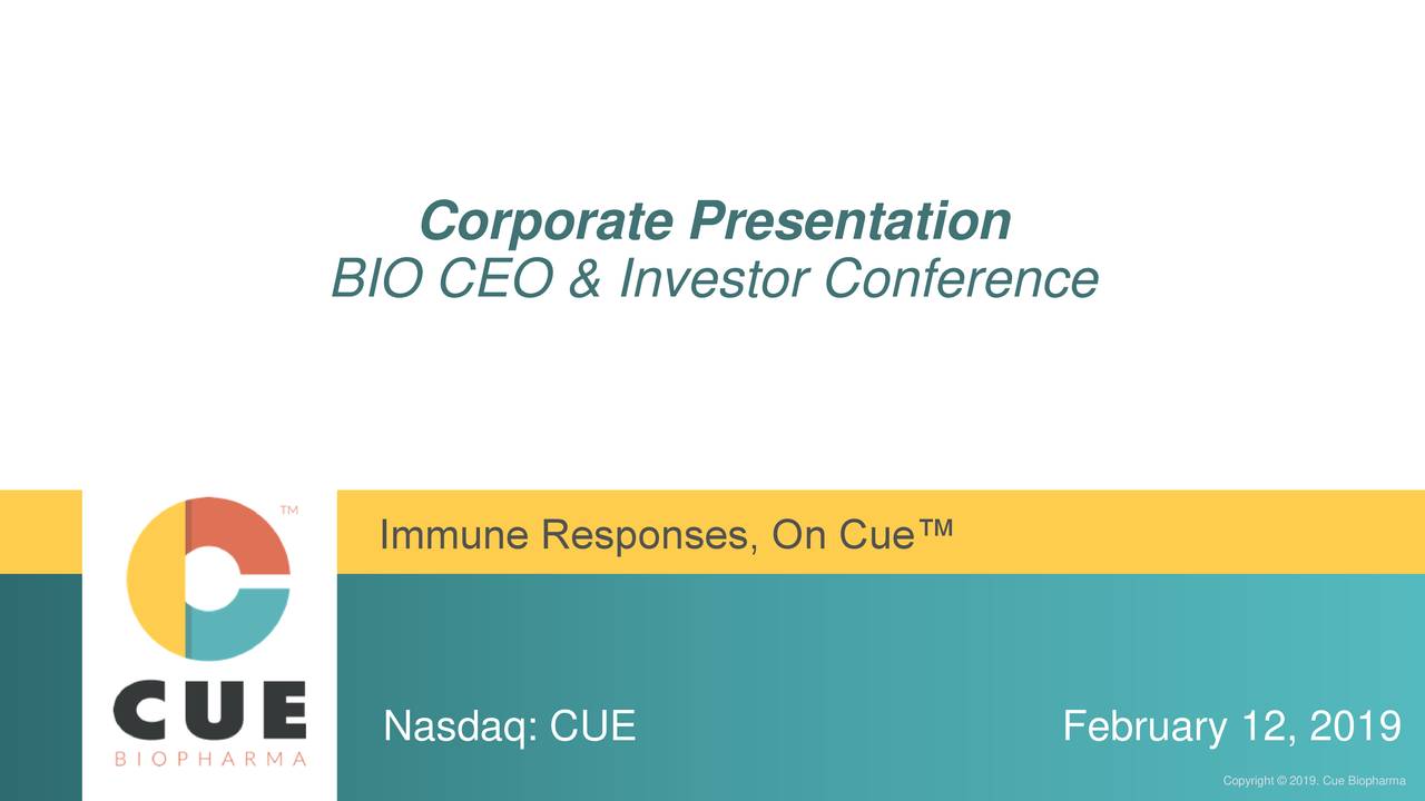 Cue Biopharma (CUE) Presents At BIO CEO & Investor Conference