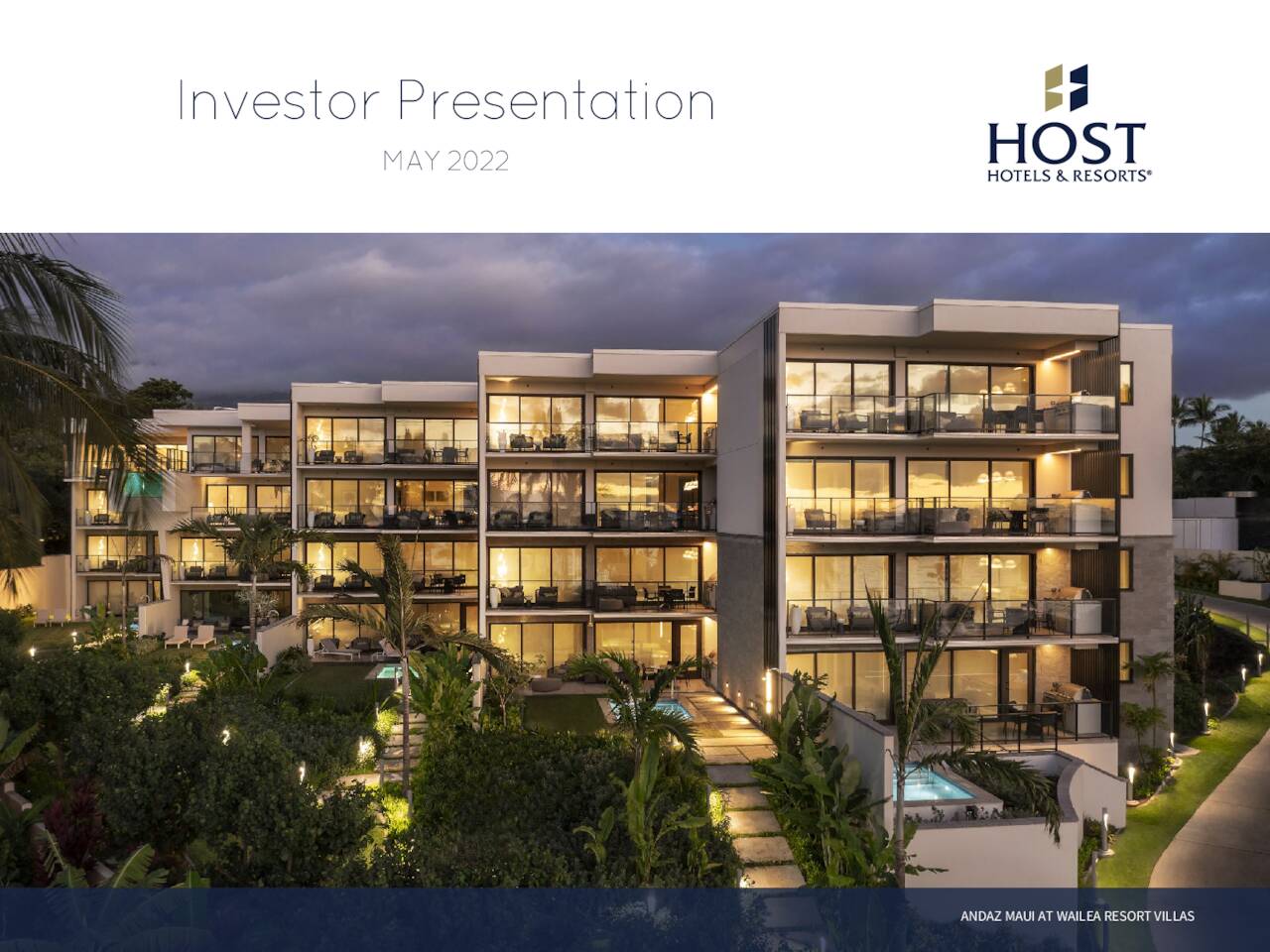 Host Hotels Hst Q1 2025 Earnings Host Hotels & Resorts, Inc. 2022 Q1 - Results - Earnings Call
