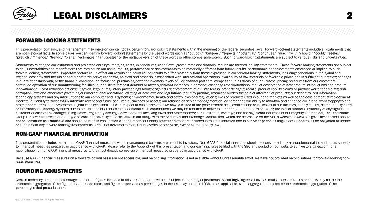 Gates Industrial 2018 Q4 Results Earnings Call Slides (NYSEGTES