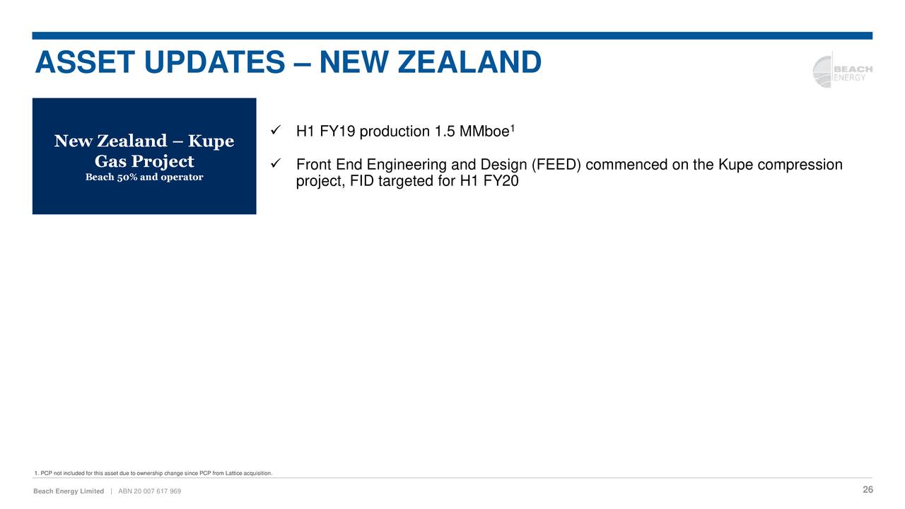 Beach Energy Ltd 2019 Q2 Results Earnings Call Slides