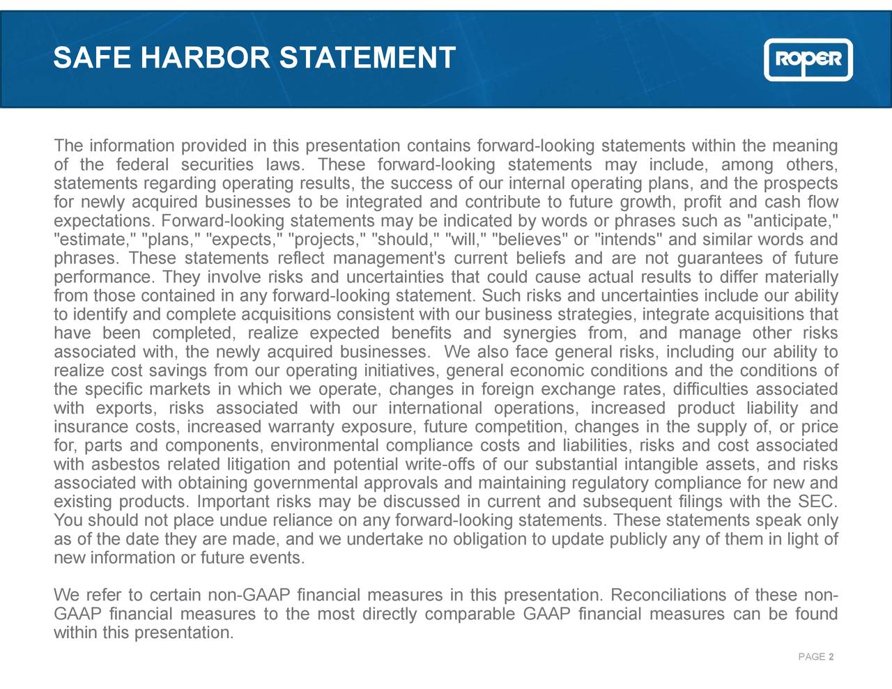 Roper Technologies (ROP) Presents At Baird Global Industrial Conference