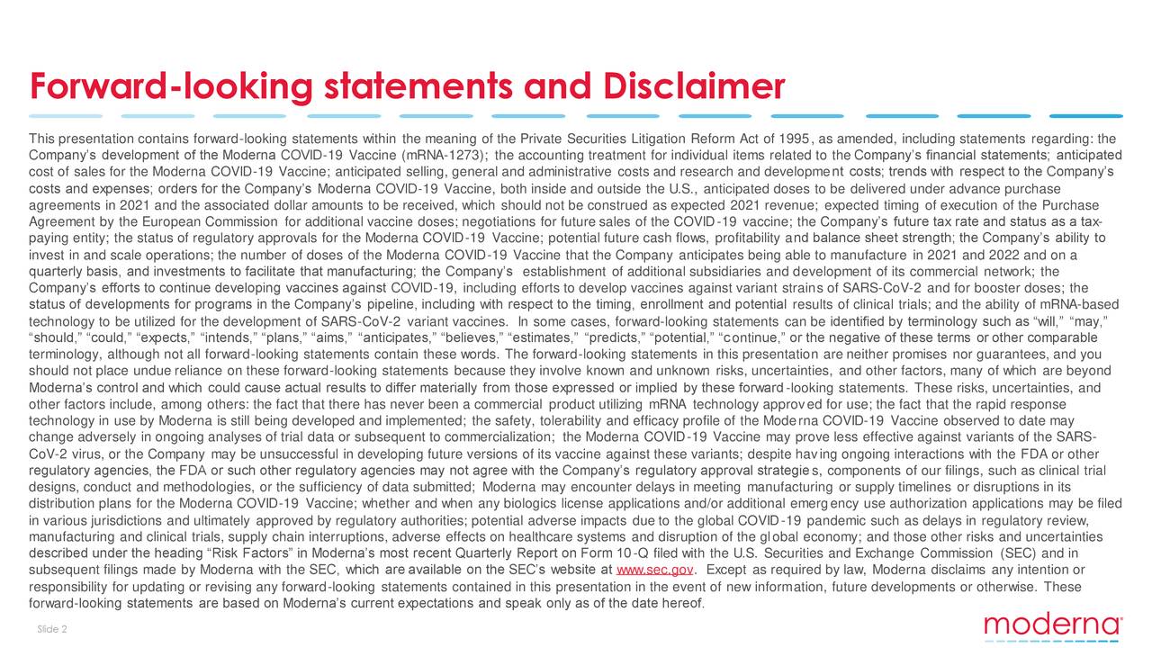 Forward-looking statements and Disclaimer
