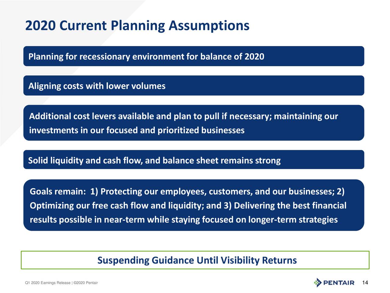 Pentair plc 2020 Q1 Results Earnings Call Presentation (NYSEPNR