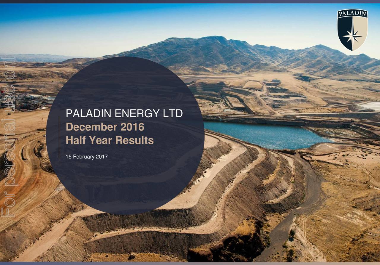 Paladin Energy Ltd. ADR 2016 Q4 - Results - Earnings Call Slides ...