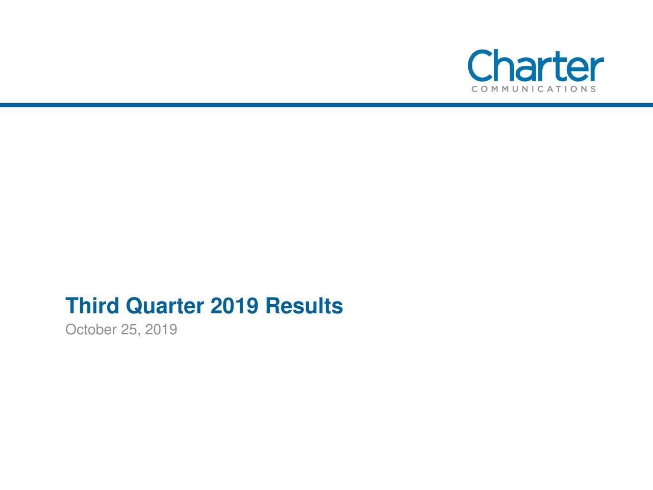 Charter Communications, Inc. 2019 Q3 Results Earnings Call Presentation (NASDAQCHTR