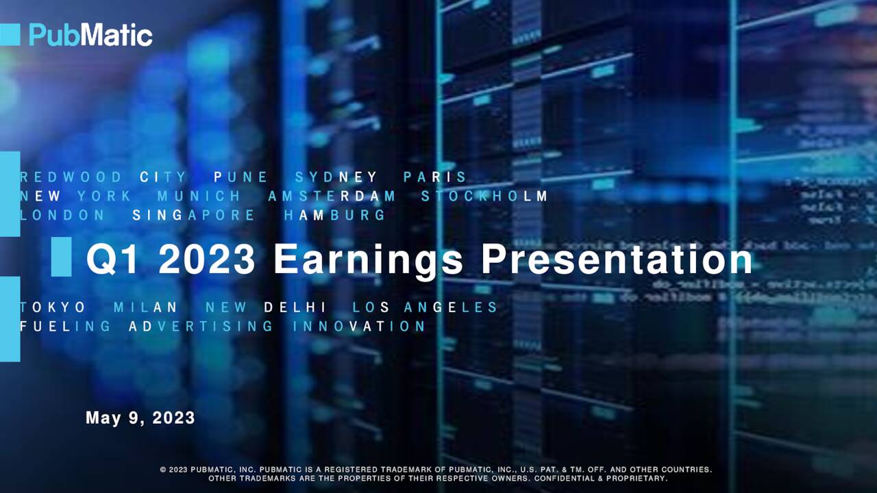 PubMatic, Inc. 2023 Q1 Results Earnings Call Presentation (NASDAQ