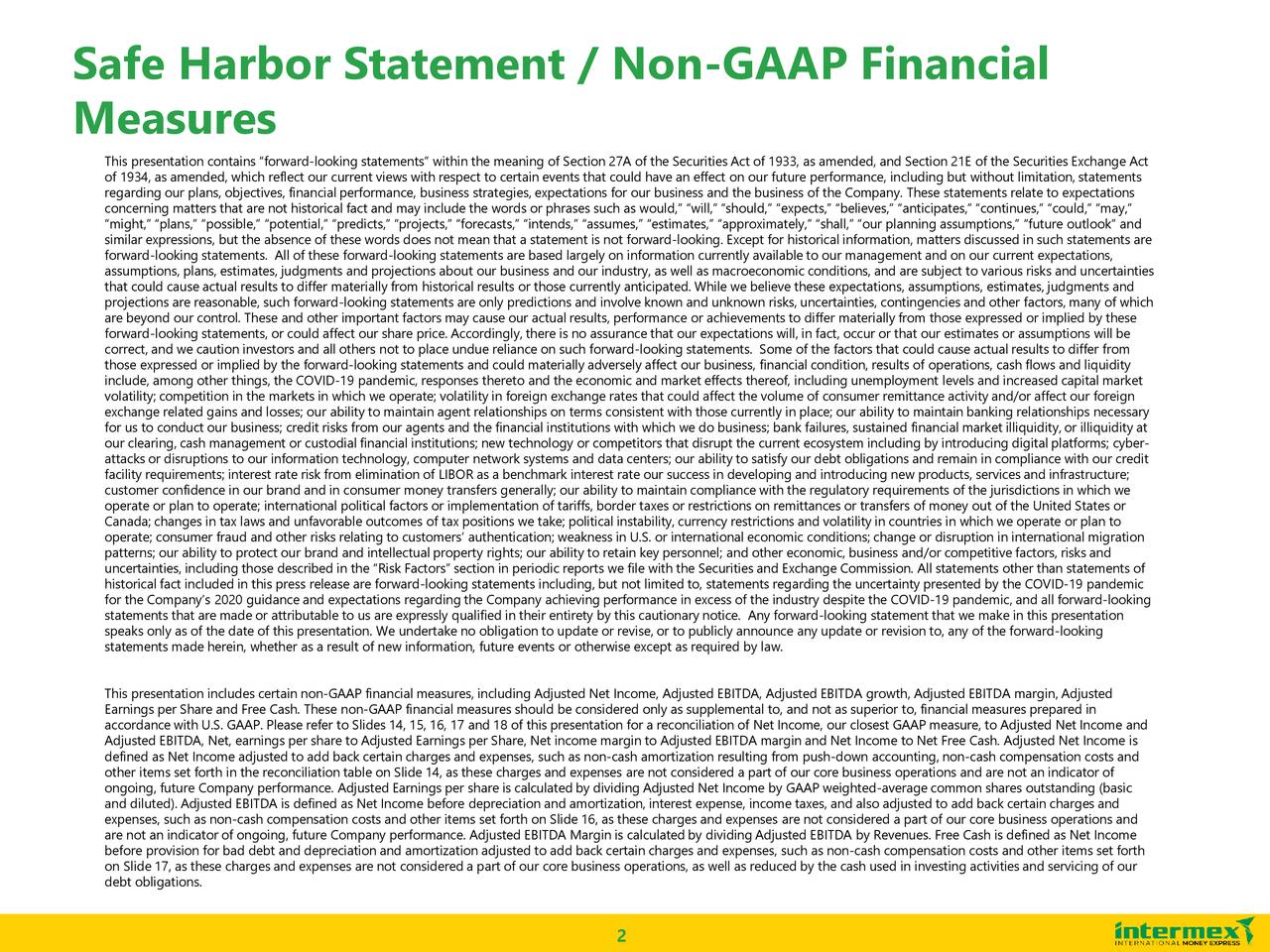 Safe Harbor Statement / Non-GAAP Financial