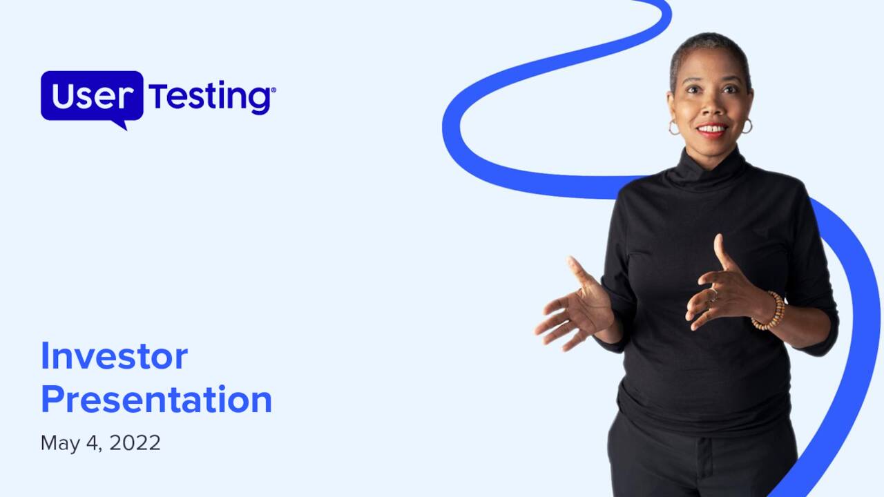 UserTesting, Inc. 2022 Q1 - Results - Earnings Call Presentation (NYSE ...
