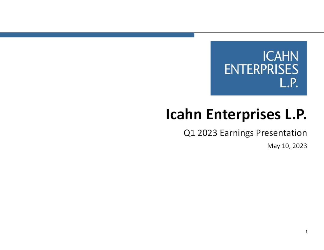Icahn Enterprises Lp 2023 Q1 Results Earnings Call Presentation Nasdaqiep Seeking Alpha 2760