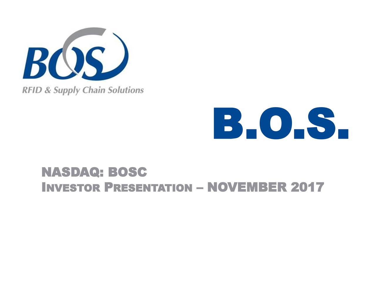 B.O.S. Better Online Solutions 2017 Q3 - Results - Earnings Call Slides ...