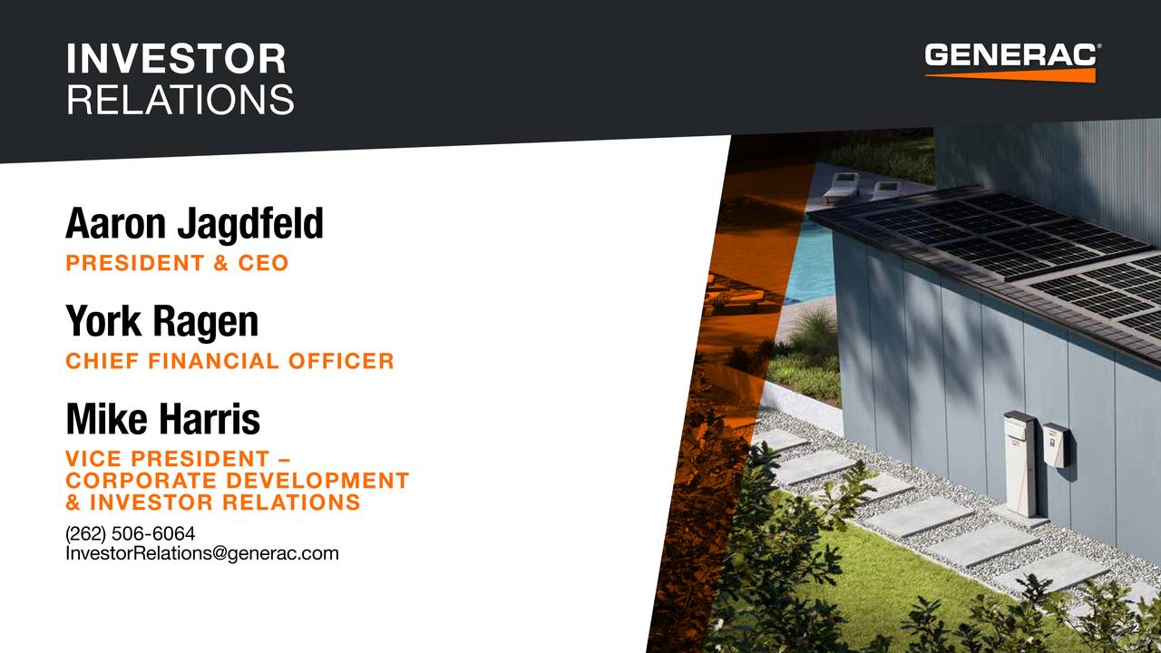 Generac Holdings (GNRC) Investor Presentation Slideshow (NYSEGNRC