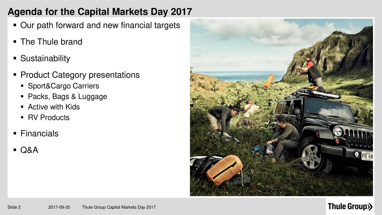 Thule Group THLPF Investor Presentation Slideshow OTCMKTS