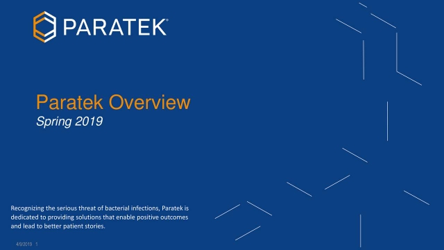 Paratek Pharmaceuticals (PRTK) Investor Presentation - Slideshow ...